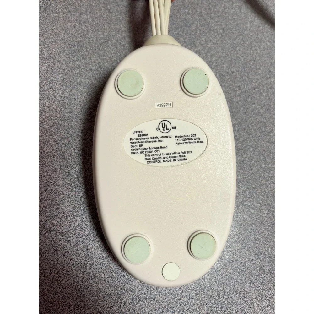 Westpoint Stevens Electric Heated Blanket‎ Dual Controller 3 Prong Model 202